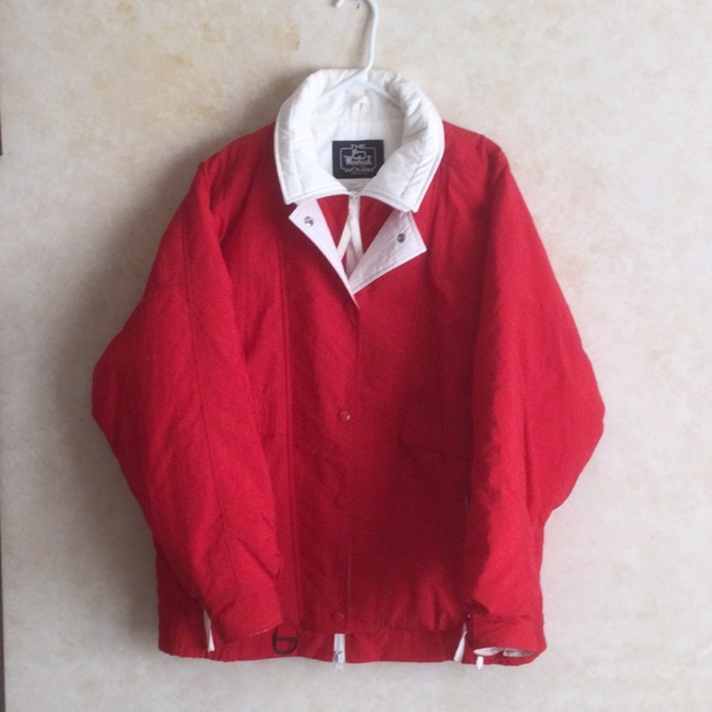 Woolrich Woman  Red & White Women’s Vintage WinterJacket Size Large